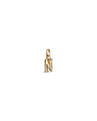 18K gold-plated charm with small letter N
